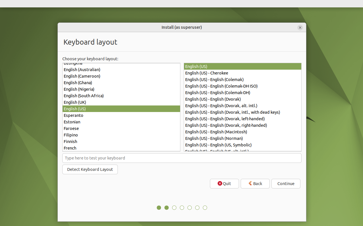 Keyboard configuration