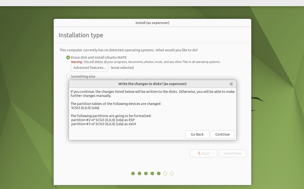 Partition confirmation