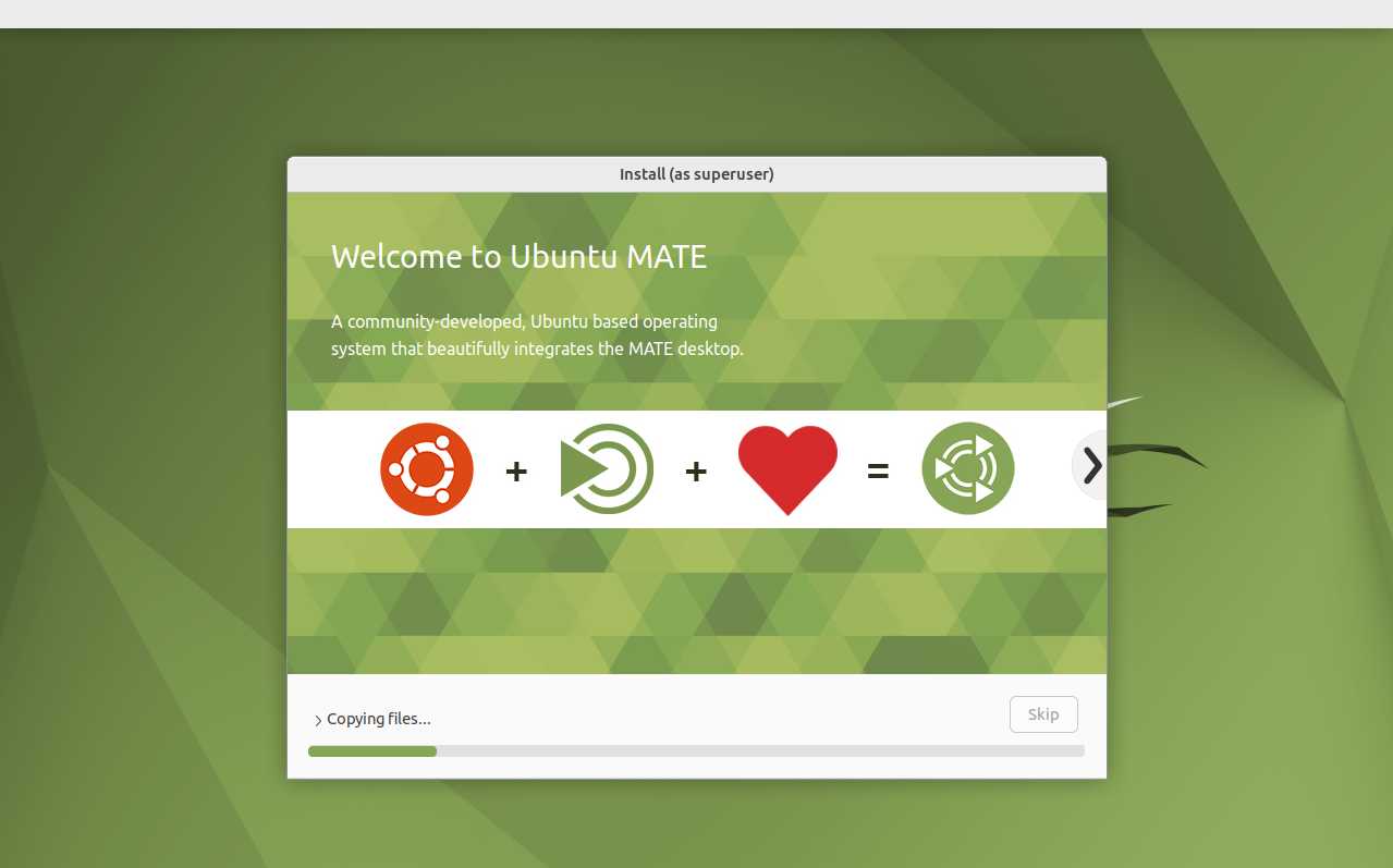 Installation progress